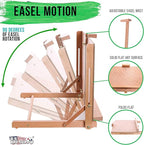 U.S. Art Supply Cancun Solid Wooden Tabletop Easel - Artist Studio Desktop Drawing Table, Portable Drafting Table, Adjustable Art Board, Tabletop Easel for Painting, Holds Up to 23" Canvas, Beechwood