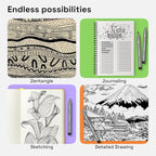 ARTISTRO Set of 9 Fineliner Pens - Black Micro Pens with Ultra Fine Tips for Drawing, Sketching, Writing, Journaling and Technical Illustration - Waterproof Archival Ink