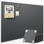 Large Cork Board for Wall 48" x 60" Black Bulletin Board with Safe Removable Adhesive Squares for Pictures Photos, Alternative CorkBoard Felt Pin Boards Tiles for Office Classroom Wall Decor - 20 Pack