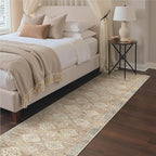 GENIMO Runner Rug 2x10 Non Slip Machine Washable Hallway Runner Vintage Rug, Low Pile Lightweight Rugs for Entryway, Hallway, Kitchen and Corridor, Warm Brown