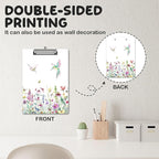 APIILVPQ Wild Flower Clipboard, Spring Clipboards with Low Profile Clip for Office School Use, Watercolor Wooden Clip Boards for Nurses Teachers Students - A04