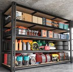 ROOMFAVE 3500LBS Garage Shelving 60" W Metal Shelving 72" H Storage Shelves Heavy Duty 5 Tier Adjustable Shelving Unit for Storage Rack Pantry Shelf Commercial,60" W x 24" D x 72" H,2PC