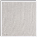 U Brands Farmhouse Linen Bulletin Board, 14" x 14", White Metal Frame, Industrial Grade Pinning Surface