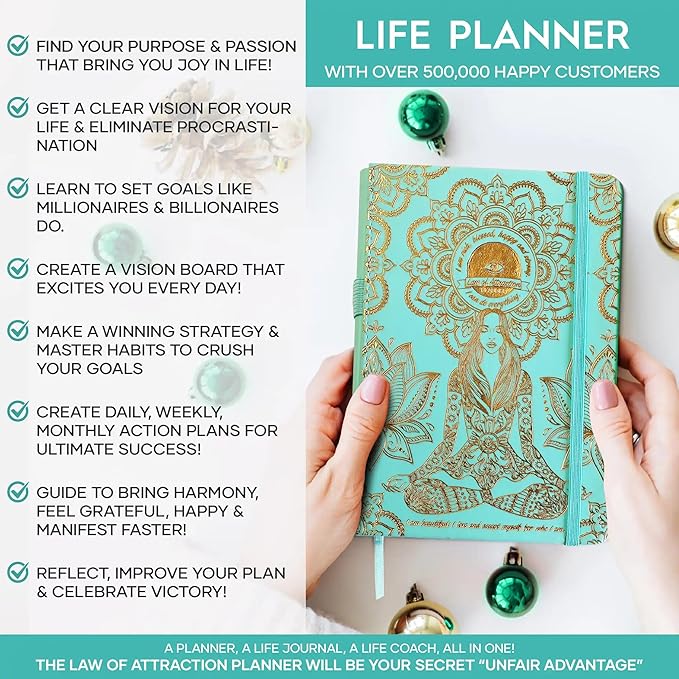 Law of Attraction Planner 2026 Deluxe with Productivity App | Weekly & Monthly Goal-Setting Planner, Life & Gratitude Journal | Include Foldable Vision Board, Gift Box & Stickers