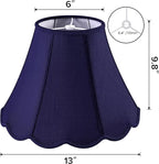 GOSO Set of 1 Leaf Scalloped Lamp Shade Blue, 6×13×9.8 Inch Spider Lamp Shade for Table Lamp,Floor Lamps Replacement Braids with Petal Edges,Easy Assembly Art Decor Bell Shades for Bedroom