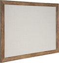 DesignOvation Beatrice Framed Linen Fabric Pinboard, 27x33, Rustic Brown, Decorative Farmhouse Wall Organizer