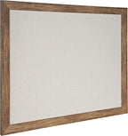 DesignOvation Beatrice Framed Linen Fabric Pinboard, 27x33, Rustic Brown, Decorative Farmhouse Wall Organizer