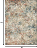GENIMO Washable Area Rugs for Living Room, 8x10 Modern Non Slip Rugs, Low Pile Lightweight Soft Print Rug for Bedroom, Dining Room, Home Office, Multi