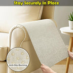 Couch Arm Covers, Waterproof Armrest Cover for Sofa, Armchair, Loveseat, Non-Slip Recliner Arm Cover, Sofa Arm Covers, Headrest Covers, Arm Chair Covers Set of 2 (Beige, 24"×20")