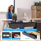 Cotohim Under Desk Cable Management Tray - Under Desk Cord Management - Clamp/Screw Mount - Fabric Wire Management - Cable Raceways Tray Cord Hiders for Office/Home (Black, 35.8"×5.6")