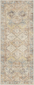 GENIMO Runner Rug 2x7 Non Slip Machine Washable Hallway Runner Vintage Rug, Low Pile Lightweight Rugs for Entryway, Hallway, Kitchen and Corridor, Warm Brown