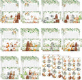 TaoBary 160 Pcs Stationery Paper Set 50 Double Sided Stationery Papers with 50 Matching Envelopes and 60 Round Dot Sticker, 10 Design(Woodland Animal,8.5 x 11 Inch)