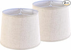 Beige Fabric Lamp Shade Set of 2 Medium Lamp Shades-11"×13"×10" Inch, Lampshades fit with Spider for Table Lamps, Floor Replacement, Modern Farmhouse Lamp Shade,Required Assembly