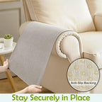 Couch Arm Covers, Sofa Arm Covers, Waterproof Armrest Covers for Sofa, Armchair, Loveseat, Non-Slip Recliner Arm Covers, Sofa Headrest Covers, Arm Chair Covers Set of 2 (Light Gray, 26"×26")