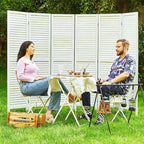 Room Dividers and Folding Privacy Screens, Wood Louvered Separators Divider Wall for Home Office Bedroom - 6 Panels, 67 * 90inch (White-Washed)
