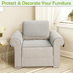 Couch Arm Covers, Sofa Arm Covers, Waterproof Armrest Covers for Sofa, Armchair, Loveseat, Non-Slip Recliner Arm Covers, Sofa Headrest Covers, Arm Chair Covers Set of 2 (Light Gray, 24"×20")