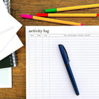 Activity Log Notepad 11x8,5 - Organize and Track Tasks, Appointments, Contacts, Records - Premium Thick Paper - Letter Size - 50 Sheets -Hard Cardboard Back Stand - To Do List Notepad for Work, Daily
