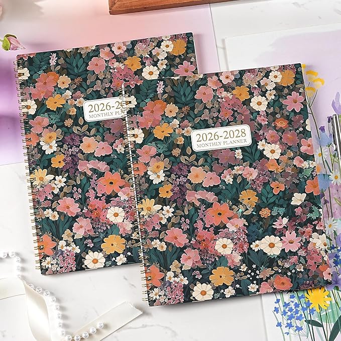 2026-2028 Monthly Planner - 2 Year Monthly Planner/Calendar 2026-2028, July 2026 - June 2028, 9" x 11", 24 Monthly Tabs, Double-Sided Pocket, Twin-wire Binding, Holidays, Inspirational Quotes