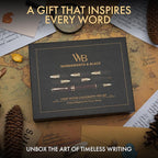 Wordsworth & Black Calligraphy Pen Gift Set, Includes Ink Bottle, 6 Ink Cartridges, Refill Converter, 6 Replacement Nibs, Luxury Bamboo, Journaling, Smooth Writing Pens [Violet Wood]