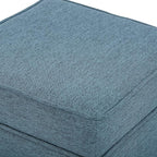 Asense 17 Inch Square Storage Ottoman,Small Foot Rest Stool for Couch, Faux Linen Fabric Upholstered Footstool Cube for Entryway Bedroom Living Room, Blue