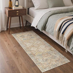 GENIMO Runner Rug 2x7 Non Slip Machine Washable Hallway Runner Vintage Rug, Low Pile Lightweight Rugs for Entryway, Hallway, Kitchen and Corridor, Warm Brown