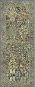GENIMO Runner Rug 2x7 Machine Washable Non Slip Vintage Hallway Runner Rug, Low Pile Lightweight Rugs for Entryway, Hallway, Kitchen and Corridor, Bronze Olive