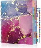 CAGIE 2026 planner weekly and monthly: 12 Months Jan 2026 - Dec 2026 Hardcover Yearly Daily Planner 2026 monthly planner 8.5 x 11, Large Spiral Bound Calendar Planner for Women Weekly Agenda with Tabs Stickers, Purple Marble