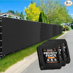 Xpose Safety Privacy Fence Screen 4’ x 50’ (3 Pack) – Heavy Duty Black Mesh with 90% Visibility Block, UV Protection – Includes Cable Ties – for Garden, Yard, Nursery, Kennel, Dog Run, Greenhouse