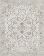 GENIMO 8x10 Area Rugs for Living Room, Machine Washable Non Slip Vintage Rugs, Low Pile Lightweight Chenille Print Rug for Bedroom, Dining Room, Home Office