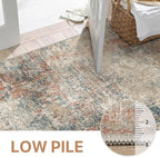 GENIMO Washable Area Rugs for Living Room, 6x9 Modern Non Slip Rugs, Low Pile Lightweight Soft Print Rug for Bedroom, Dining Room, Home Office, Multi