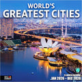 RED EMBER World's Greatest Cities 2026 Wall Calendar 12 Month | 12" x 24" Open | Thick & Sturdy Paper | Holiday Gift | Travel Calendar 2026