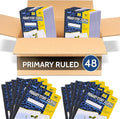 EPI 48 Pack Primary Ruled Composition Notebook Black - 200 Pages (100 Sheets), 9-3/4 x 7-½ - Classroom Back to School Supplies, Heavy Duty, Durable Hardcover Office Notebooks, Sewn