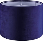 Dark Blue Velvet Drum Lamp Shade Modern Lampshade 13``Top×13``Bottom×10``High(Spider) Medium Lamp Shade for Table & Bedside Lamp Replacement Lampshades in Hand Crafted - By GO&SO