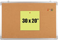 Cork Board Set for Wall - Bulletin Corkboard 30 x 20 in with 10 Thumb Tacks - Wall Hanging Message Memo Pin Board Tackboard Organizer for Home, Office, Desk and Cubicle (30x20 in)