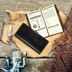 Eaasty 2 Pcs Leather Hunting Log Book Elk Hunting Journal Notebook for Men Designed for Huntsman to Record Hunt Details for Dad Husband Father's Day Birthday Gift, 96 Pages(Black, Brown)