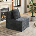 WLIVE 32'' Boneless Couch for Living Room, Modular Sectional Sofa, Cloud Memory Foam Couch L Shape with Chaise, Grey
