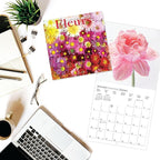 Graphique 2026 Fleurs Wall Calendar | 12” x 12” | Thick Paper | Home & Office Organizer | Large Monthly Grid | 3 Languages & Marked Holidays | 4 Month Preview Page for 2027