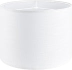 White Linen lampshades Large Drum Lamp Shade 16" Top x 16" Bottom x 12" High (Spider) Modern Lamp Shade for Table&Floor Lamp - Lampshades Replacement By GO&SO Assembly Required