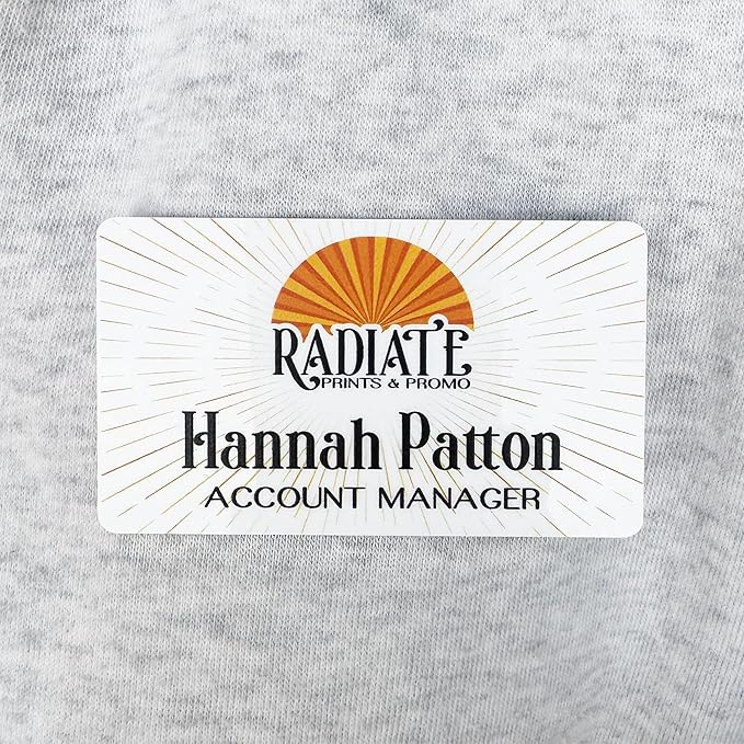 Custom Name Tag Full Color with Logo | Magnetic Back Name Badges for Business | Metal Name Tags ID Badge for Employees | Personalized Name Tags | Magnetic Name Tags Personalized | 3x2
