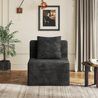 WLIVE 32'' Boneless Couch for Living Room, Modular Sectional Sofa, Cloud Memory Foam Couch L Shape with Chaise, Black