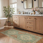 GENIMO Runner Rug 2'6"x6 Machine Washable Non Slip Vintage Hallway Runner Rug, Low Pile Lightweight Rugs for Indoor Entryway, Hallway, Kitchen and Corridor