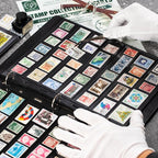 10 Sheets 20 Pages Postage Stamp Album Pages, 7 Pockets 7.7X 1.35in Stamp Collection Inserts, 9 Hole Standard Stamp Collecting Album Sleeves for Stamp Collection Binder IS010710