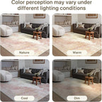 GENIMO Washable Area Rugs for Living Room, 8x10 Modern Non Slip Rugs, Low Pile Lightweight Soft Print Rug for Bedroom, Dining Room, Home Office, Washed Pink