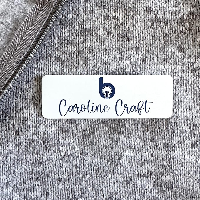 Custom Name Tag Full Color with Logo Magnetic Back | Name Badges for Business | Metal Name Tags ID Badges for Employees | Personalized Name Tags | Magnetic Name Tags Personalized (3x1 Inches)
