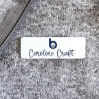 Custom Name Tag Full Color with Logo Magnetic Back | Name Badges for Business | Metal Name Tags ID Badges for Employees | Personalized Name Tags | Magnetic Name Tags Personalized (3x1 Inches)