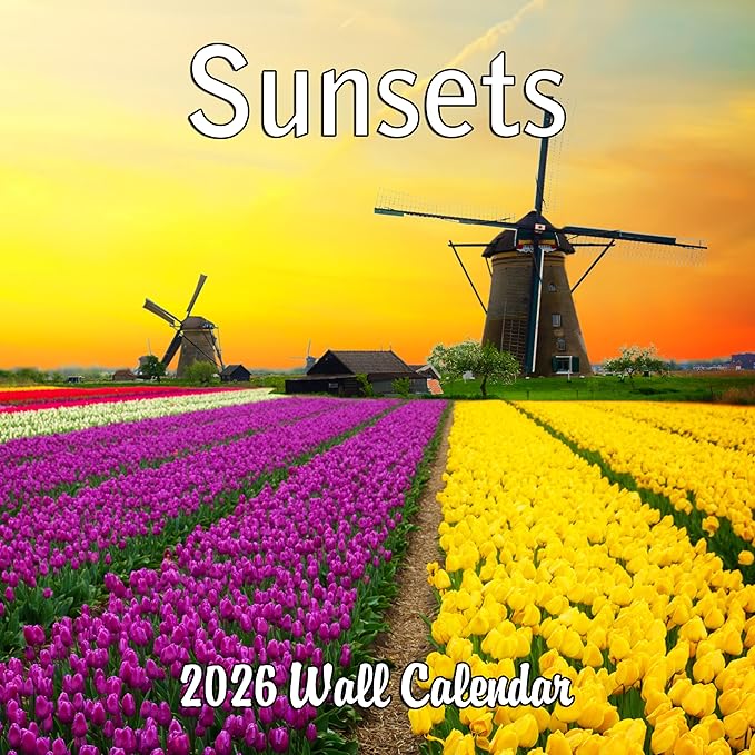 2026 Sunsets Monthly Wall Calendar | Travel Calendar 2025-2026