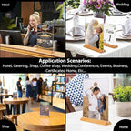 TONICE® 3 Pack 8.5X11 Acrylic Sign Holder T Shape Clear Acrylic Double Sided Frames with Wood Base Table Menu Display Stand Flyer Display (Optional 8.5x11/5x7 Inch L/T Shape)