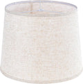 GO&SO Oatmeal Linen Drum Lamp Shade - 11" Top x 13" Bottom x 10" High (Spider) - Farmhouse Style for Table & Bedside Lamps - Replacement Shade - Easy Assembly