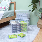 Citylife 32 QT Plastic Storage Bins with Latching Lids Stackable Storage Containers for Organizing Large Clear Storage Box for Garage, Closet, Kitchen, 8 Packs