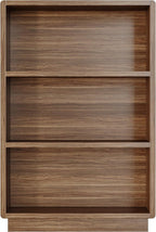 ChooChoo 3-Tier Bookcase, Wooden Bookshelf, Farmhouse Bookshelf with Open Storage, Tall Bookcase for Bedroom and Home Office, Brown Walnut